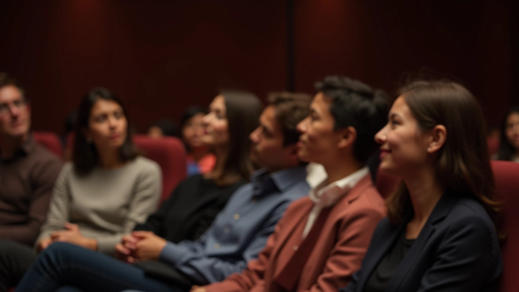 Audience members engaged and attentive during a presentation, showing positive body language