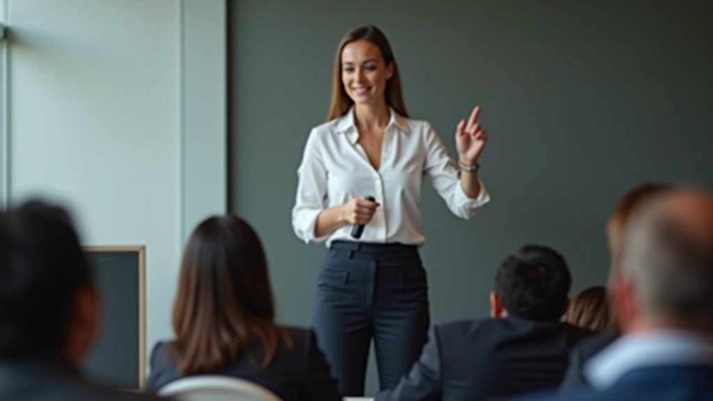 Professional presenting to an audience